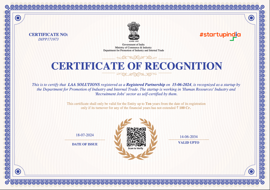 Recognition Certificate